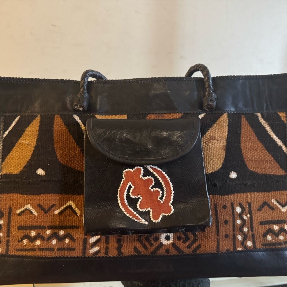 Black and Brown Patterned Tote Bag